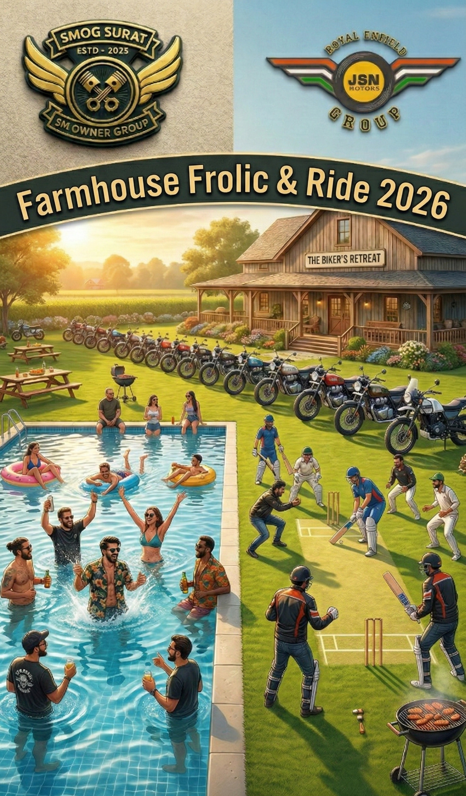 🏍️ SMOG SURAT: THE FARMHOUSE TAKEOVER 🏊‍♂️